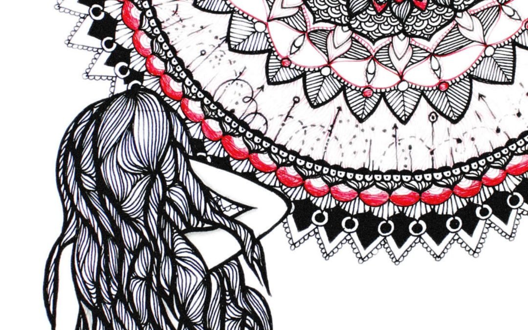 Illustration la jeune fille et le mandala